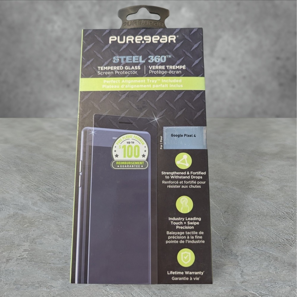 J1. Pure Gear Steel 360‎ Screen Protector Glass for Google Pixel 4